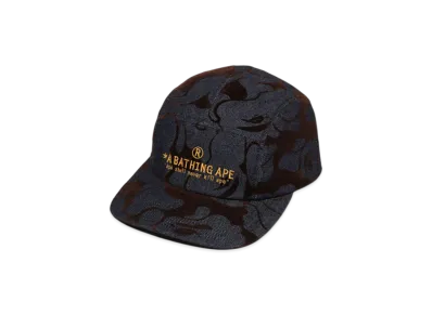 A BATHING APE Camo Flocked Denim Jet Cap "Indigo"