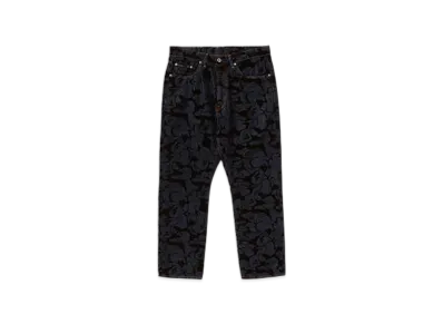 A BATHING APE Camo Flocked Relaxed Fit 13 Oz Denim Pants "Indigo"