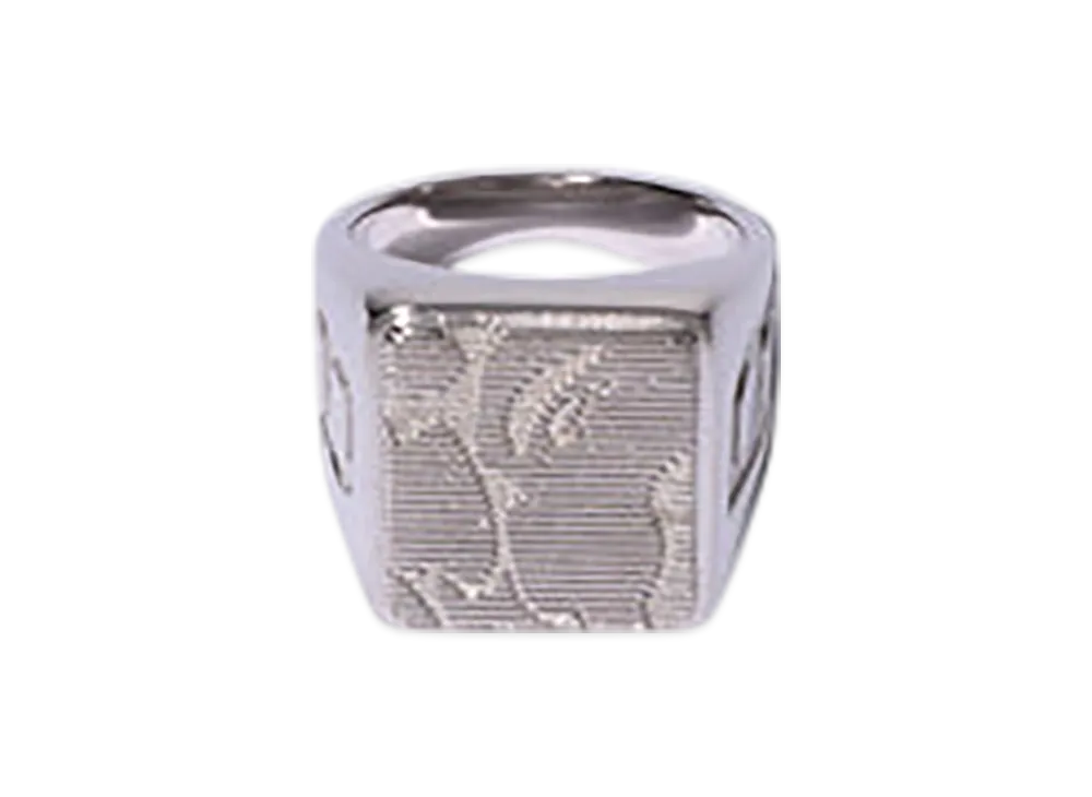 A BATHING APE Camo Signet Ring "Silver"