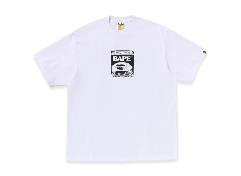 A BATHING APE Can Food Bape Logo Relaxed Fit Tee "White"