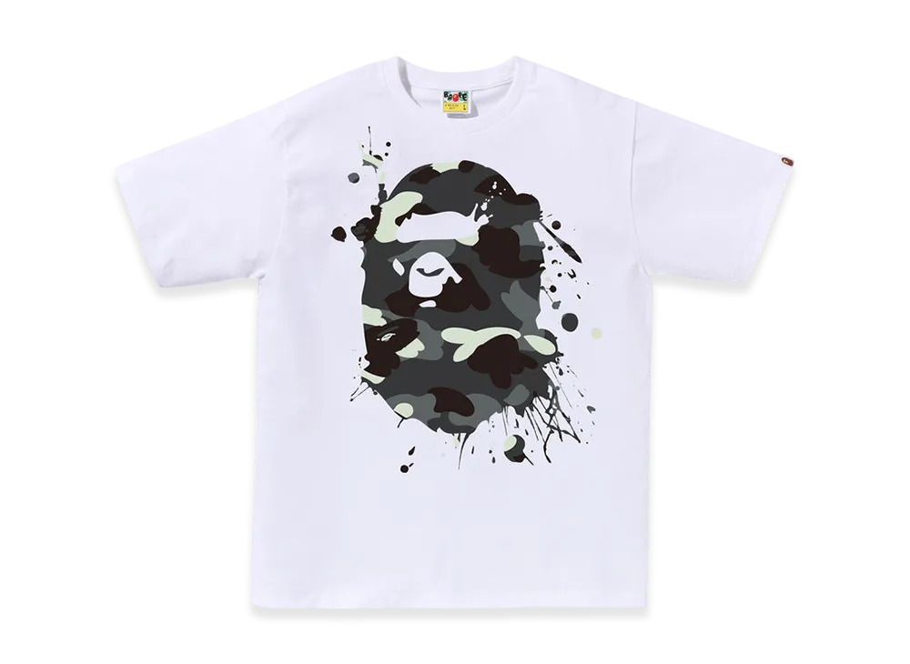 A BATHING APE City Camo Painting Ape Head Tee "White"