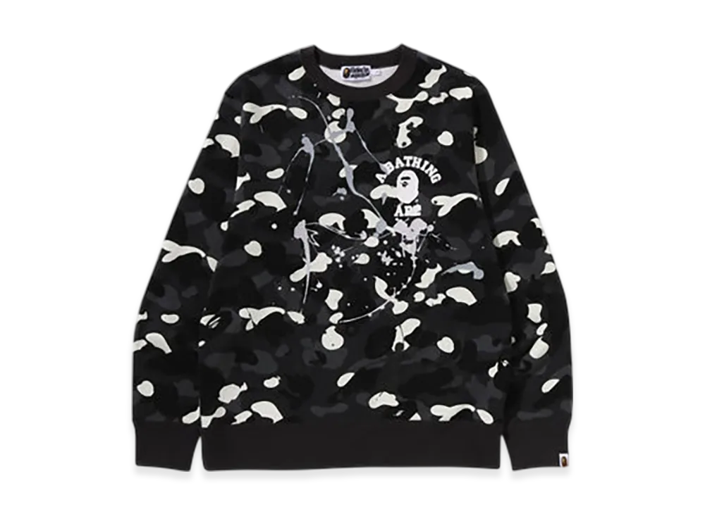 A BATHING APE City Camo Painting Crewneck Sweatshirt "Black"