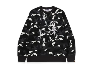 A BATHING APE City Camo Painting Crewneck Sweatshirt "Black"