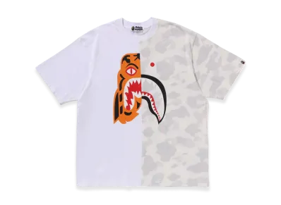 A BATHING APE City Camo Tiger Shark Relaxed Fit Tee "White"