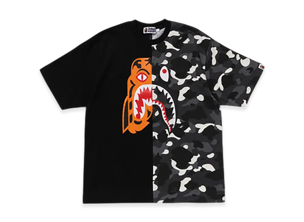 A BATHING APE City Camo Tiger Shark Relaxed Fit Tee "Black"
