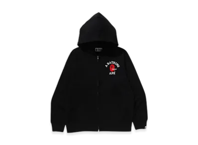 A BATHING APE College One Point Embroidery Zip Hoodie "Black"