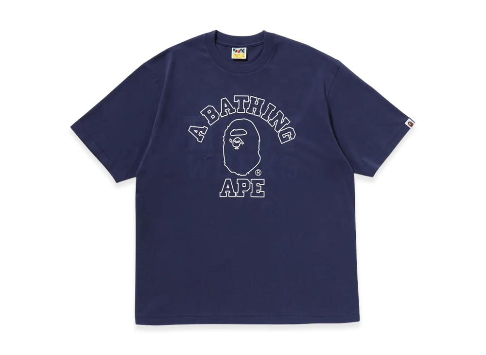 A BATHING APE College Relaxed Fit Tee #1 "Navy"