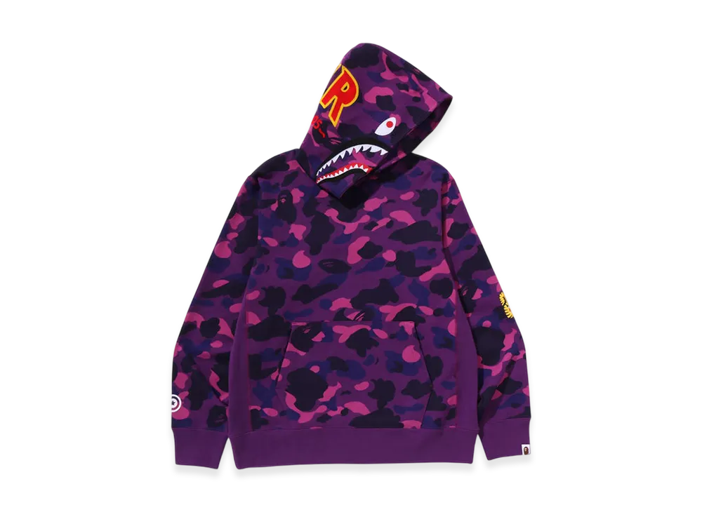 A BATHING APE Color Camo 2nd Shark Pullover Hoodie "Purple"