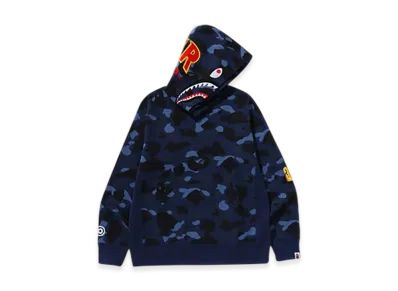A BATHING APE Color Camo 2nd Shark Pullover Hoodie "Navy"