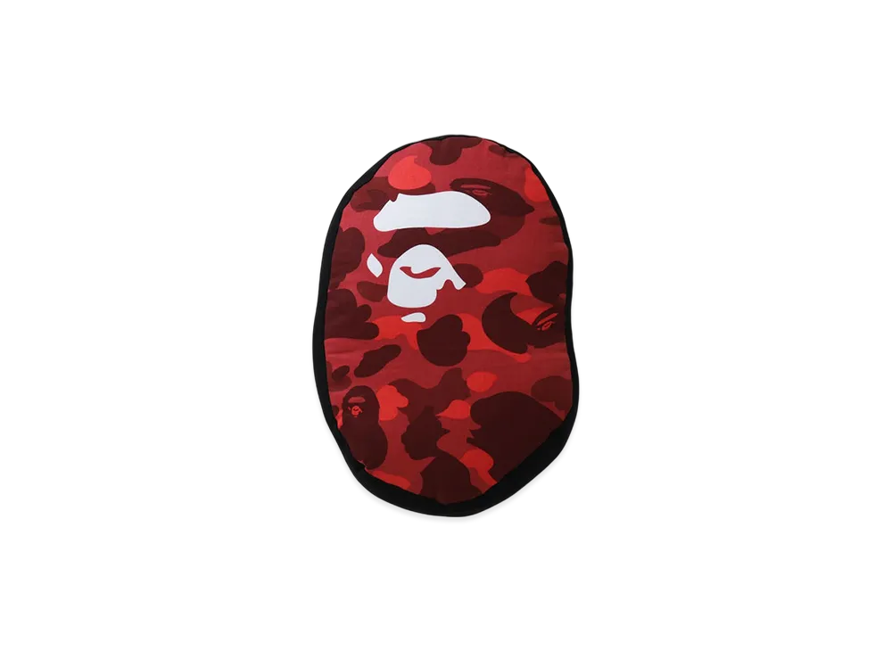 A BATHING APE Color Camo Ape Head Cushion "Red"