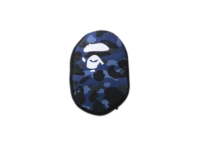 A BATHING APE Color Camo Ape Head Cushion "Navy"