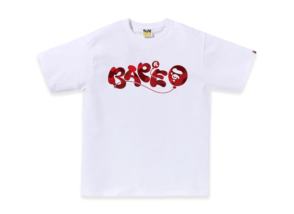 A BATHING APE Color Camo Bape Balloon Tee "White/Red"