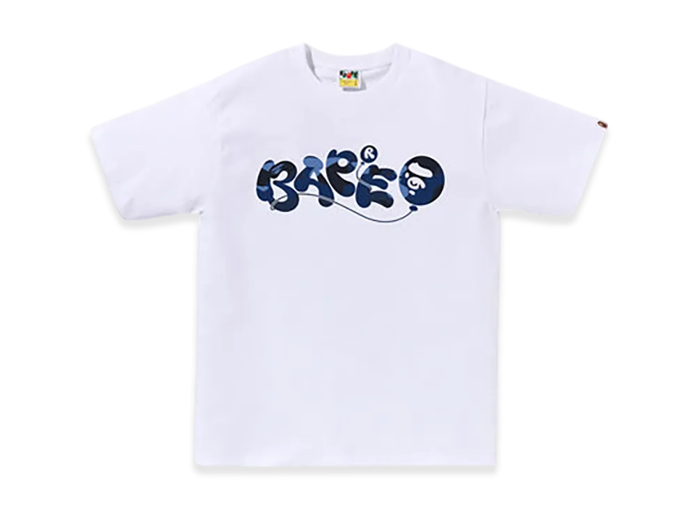 A BATHING APE Color Camo Bape Balloon Tee "White/Navy"