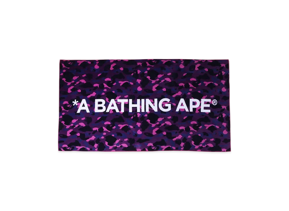 A BATHING APE Color Camo Beach Towel "Purple"