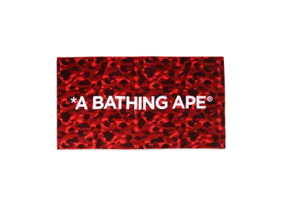 A BATHING APE Color Camo Beach Towel "Red"