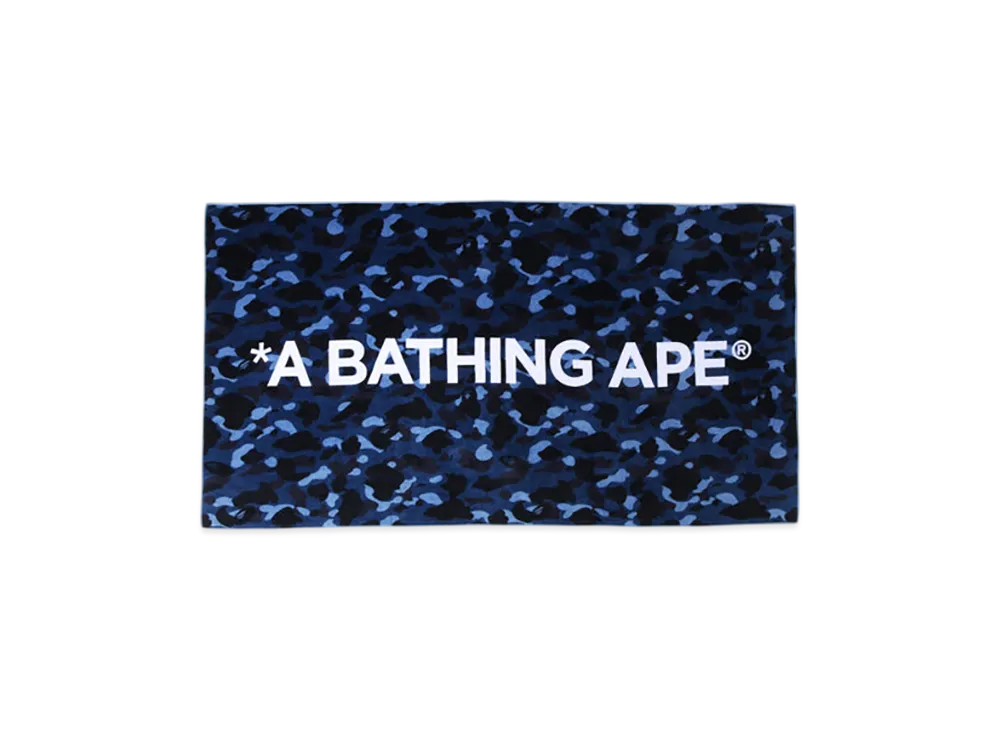 A BATHING APE Color Camo Beach Towel "Navy"