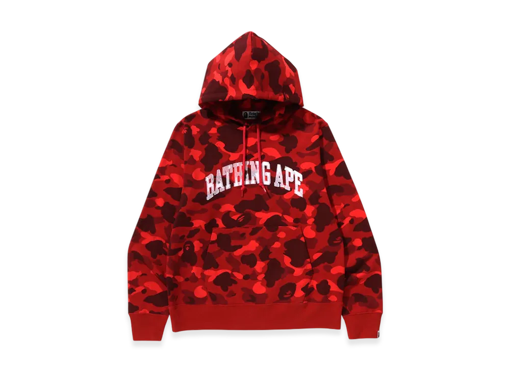 A BATHING APE Color Camo Pullover Hoodie "Red"