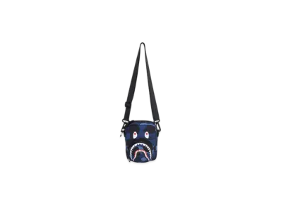 A BATHING APE Color Camo Shark Mini Bag "Navy"