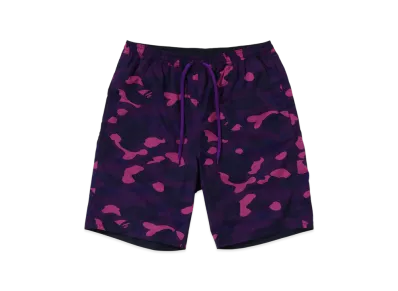 A BATHING APE Color Camo Shark Reversible Shorts "Purple"
