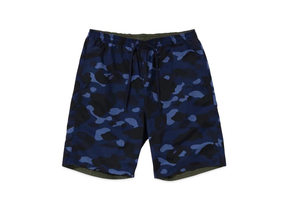 A BATHING APE Color Camo Shark Reversible Shorts "Navy"
