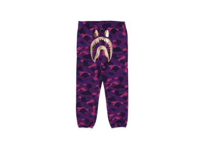 A BATHING APE Color Camo Shark Sweat Pants "Purple"