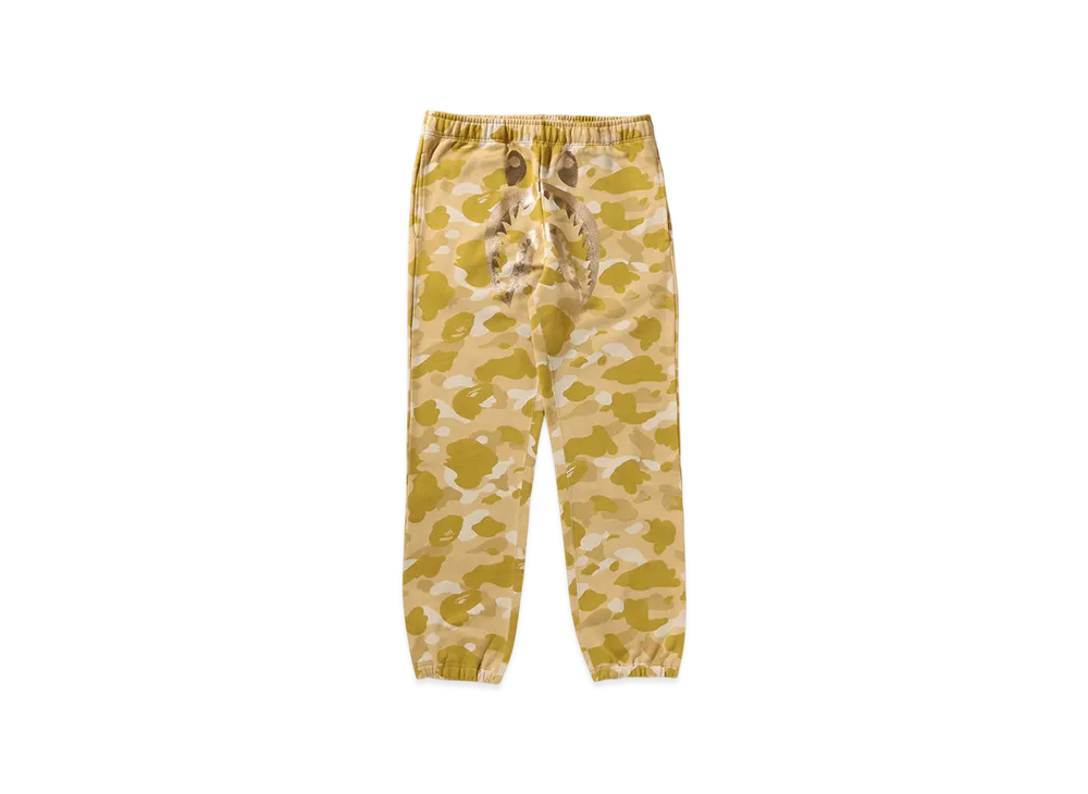 A BATHING APE Color Camo Shark Sweat Pants "Yellow"