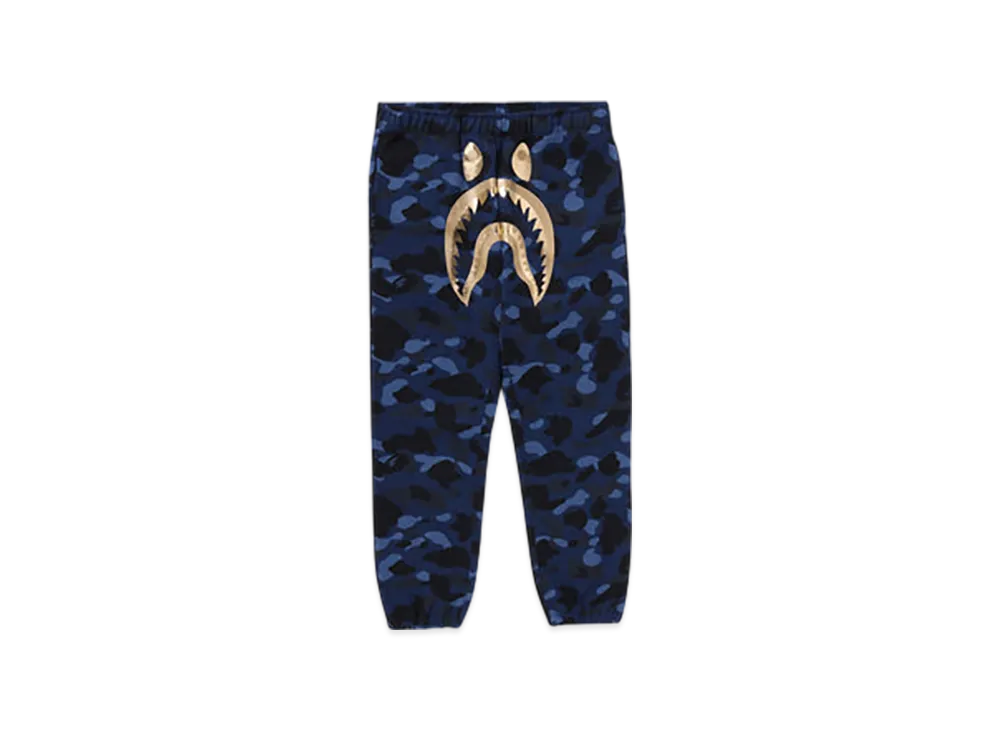 A BATHING APE Color Camo Shark Sweat Pants "Navy"