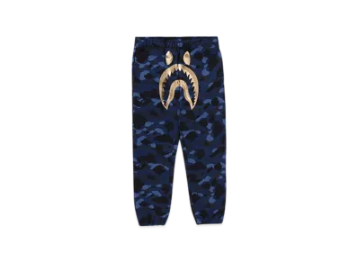 A BATHING APE Color Camo Shark Sweat Pants "Navy"