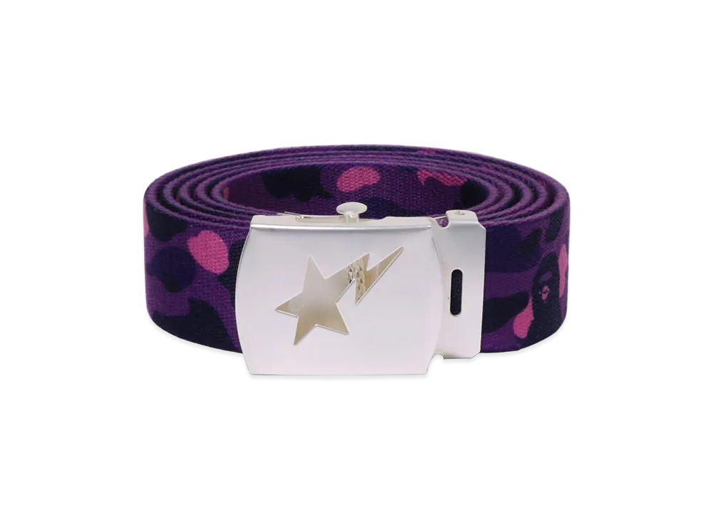 A BATHING APE Color Camo Sta Gi Belt "Purple"