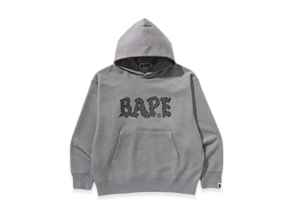 A BATHING APE Color Stone Bape Relaxed Fit Pullover Hoodie "Gray"