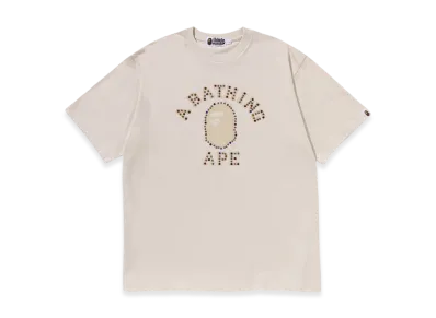 A BATHING APE Color Stone College Relaxed Fit Tee "White"