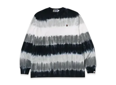A BATHING APE Drip Stripe Relaxed Fit LS Tee "Black"