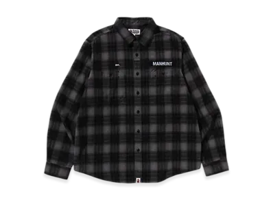 A BATHING APE Flannel Check Tactical Shirt "Black"