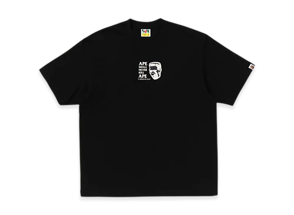 A BATHING APE Frankenstein Bape Logo Relaxed Fit Tee "Black"