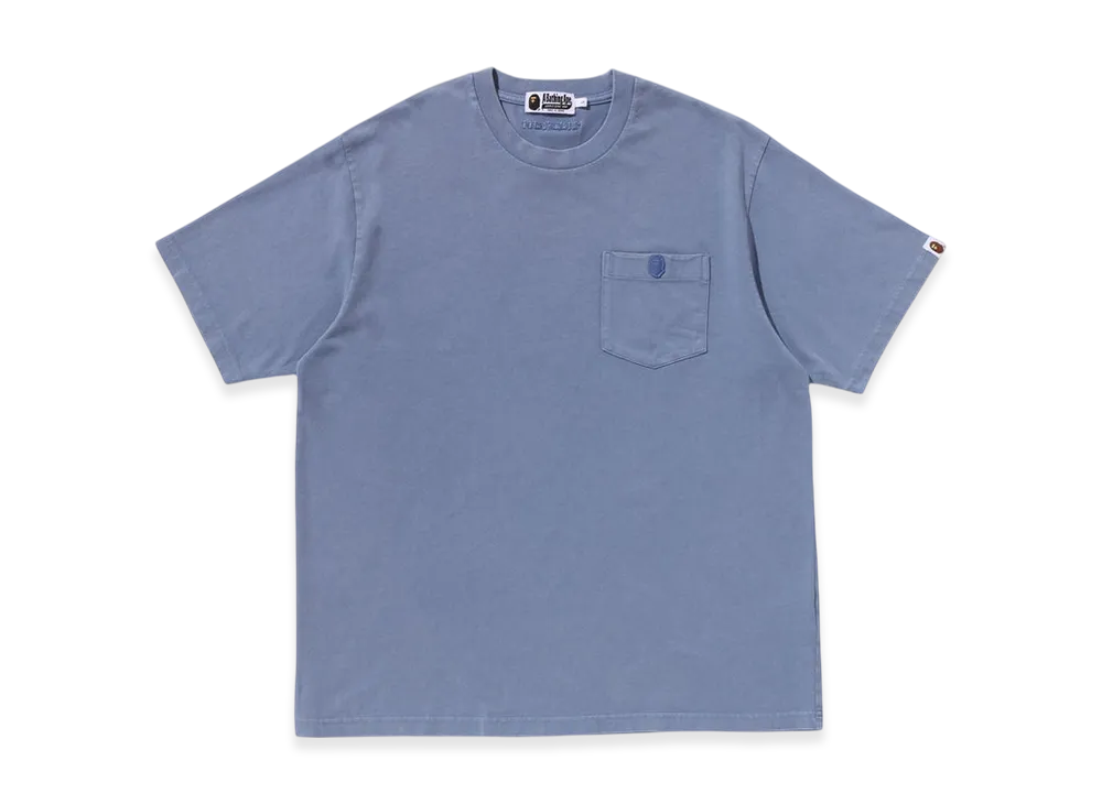 A BATHING APE Garment Dye One Point Relaxed Fit Pocket Tee "Navy"
