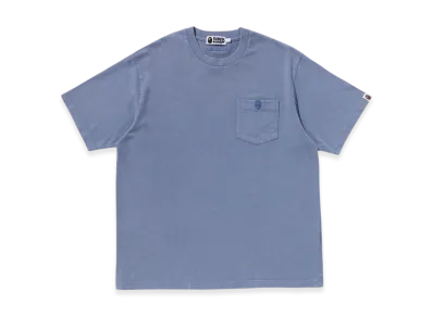 A BATHING APE Garment Dye One Point Relaxed Fit Pocket Tee "Navy"