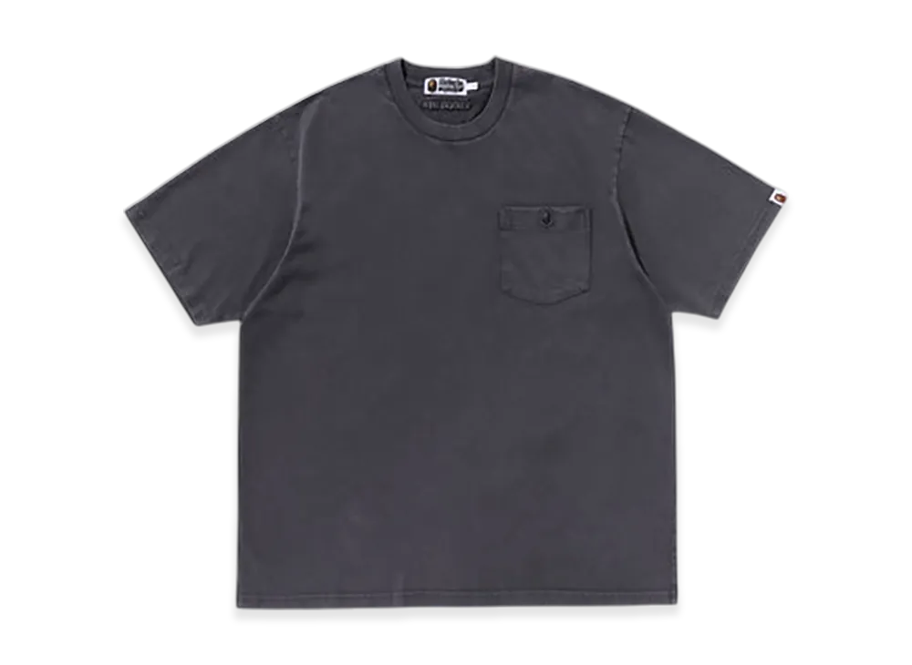 A BATHING APE Garment Dye One Point Relaxed Fit Pocket Tee "Charcoal"