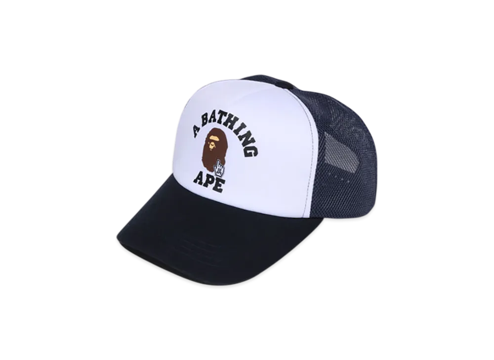 A BATHING APE Go Ape Pointer College Mesh Cap Bapec "Navy"
