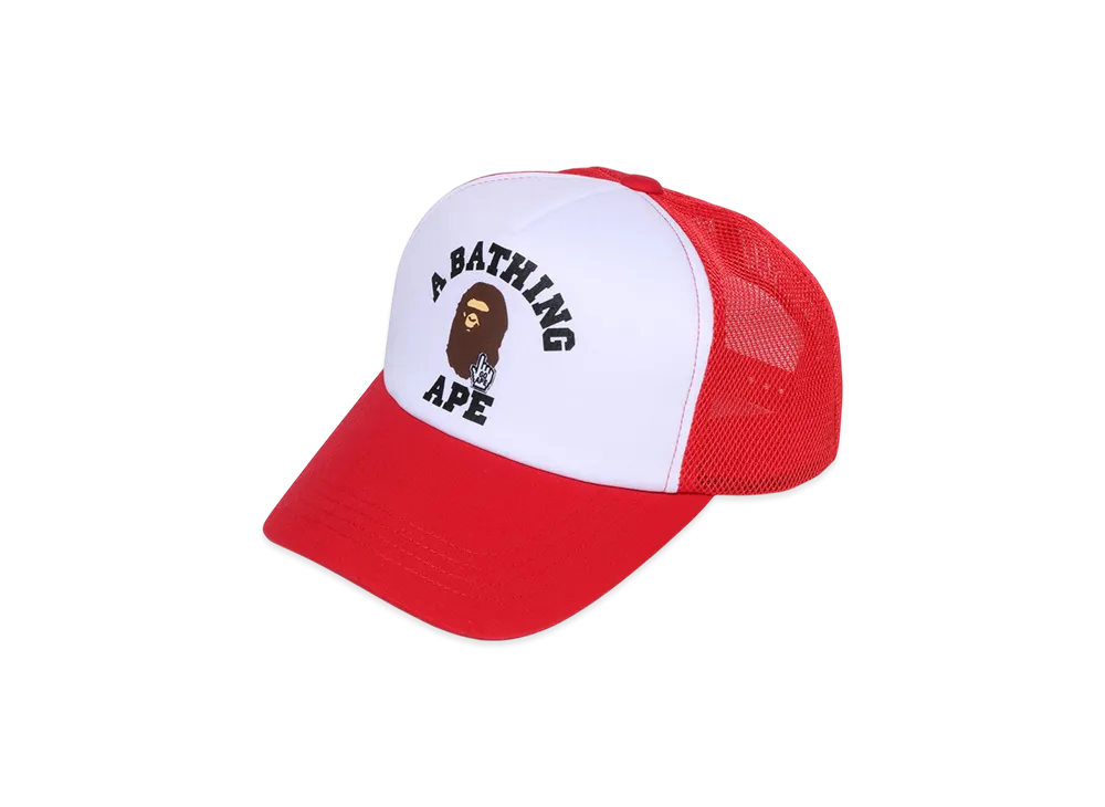 A BATHING APE Go Ape Pointer College Mesh Cap Bapec "Red"