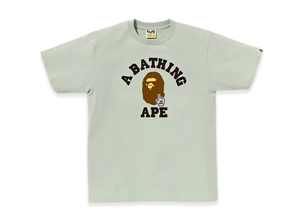A BATHING APE Go Ape Pointer College Tee "Green"