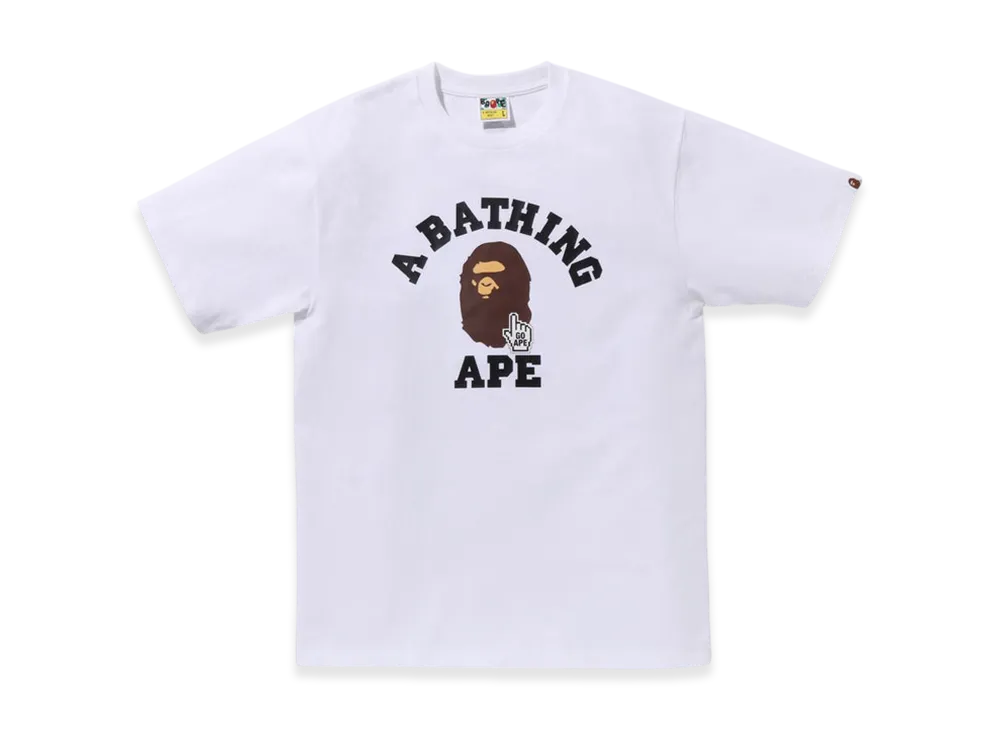 A BATHING APE Go Ape Pointer College Tee Bapec "White"
