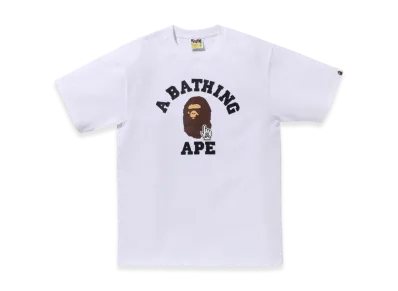 A BATHING APE Go Ape Pointer College Tee Bapec "White"