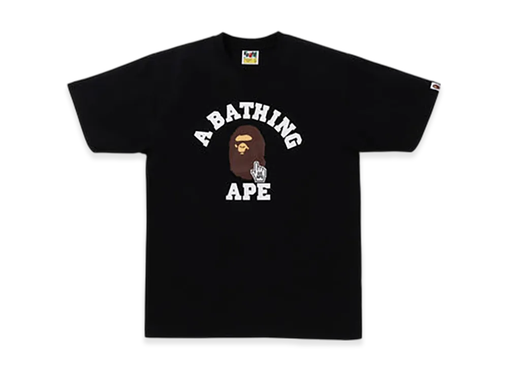 A BATHING APE Go Ape Pointer College Tee Bapec "Black"