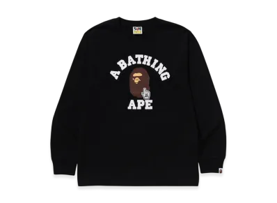 A BATHING APE Go Ape Pointer College Tee L/S Tee Bapec "Black"