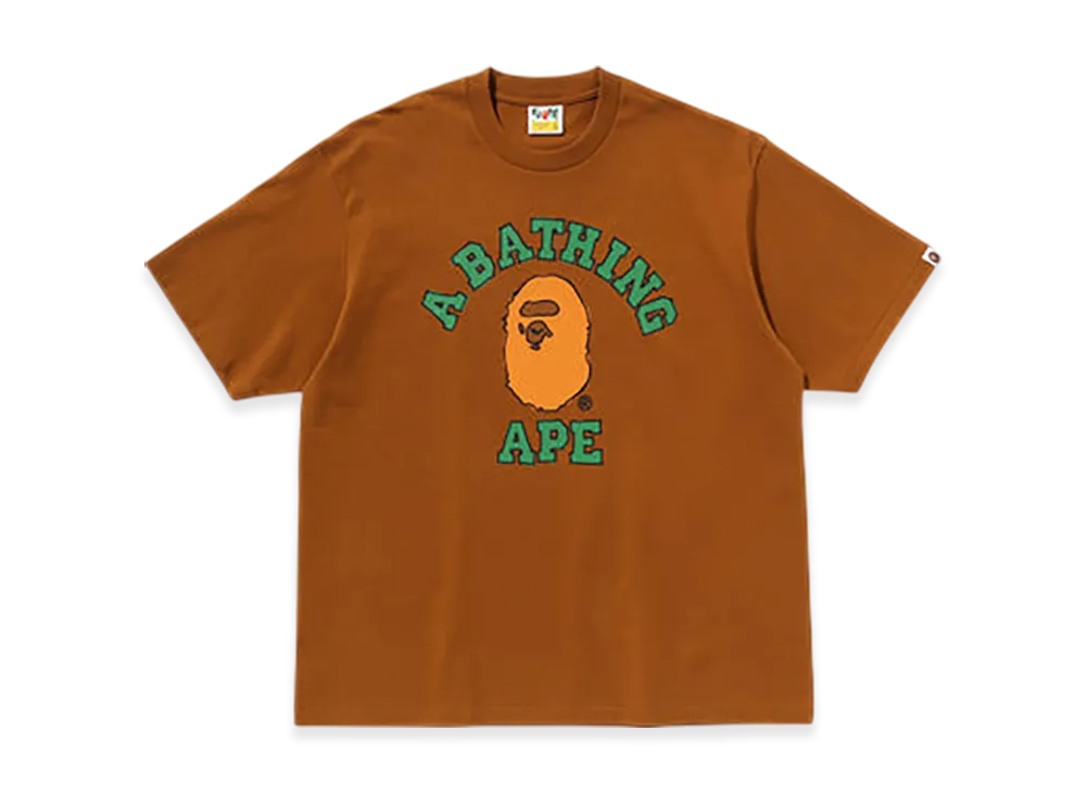A BATHING APE Hand Drawn College Relaxed Fit Tee "Beige"