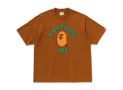 A BATHING APE Hand Drawn College Relaxed Fit Tee "Beige"