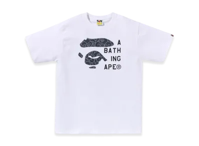 A BATHING APE Japanese Cloud Camo Bape Face Tag Tee "White"
