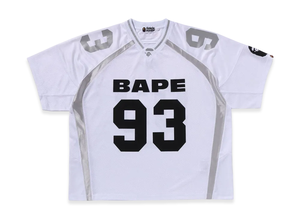 A BATHING APE Line Camo Jacquard Relaxed Fit Football Jersey "White"