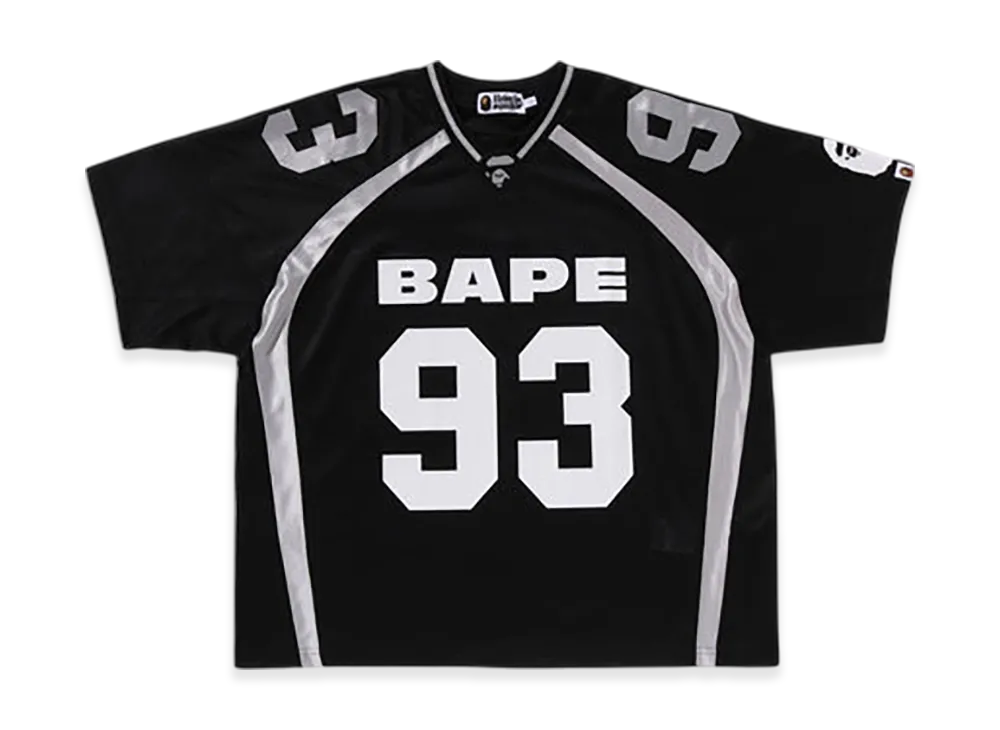 A BATHING APE Line Camo Jacquard Relaxed Fit Football Jersey "Black"