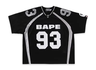 A BATHING APE Line Camo Jacquard Relaxed Fit Football Jersey "Black"